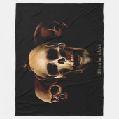 Skulls Menselijk Zwart Fleece Deken (Voorkant)