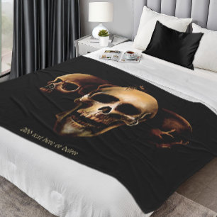 Skulls Menselijk Zwart Fleece Deken