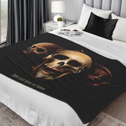 Skulls Menselijk Zwart Fleece Deken