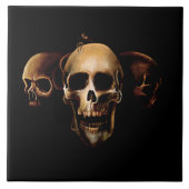 Skulls Menselijk Zwart Tegeltje (Voorkant)