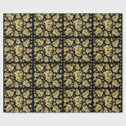 Skulls met Tattoos van Bat Raven en Ghost Cadeaupapier (Vlak)