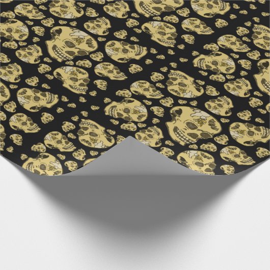 Skulls met Tattoos van Bat Raven en Ghost Cadeaupapier (Hoek)