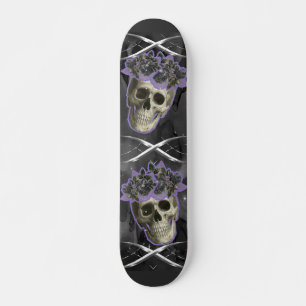 Skulls met zilverdetails en paarse smog skateboard
