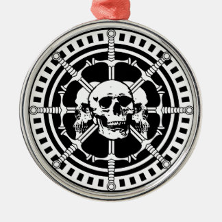 Skulls met zwaarden metalen ornament