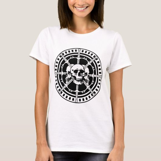 Skulls met zwaarden t-shirt (Voorkant)