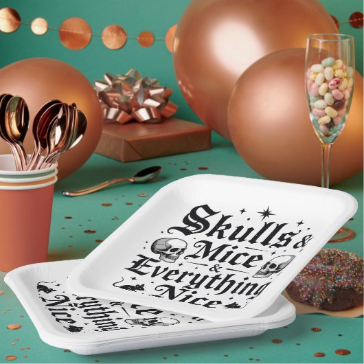 Skulls & Mice & Everything Mooi Papieren Bordje (Multi)