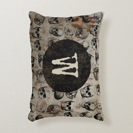 Skulls Monogram met verdringingsproblemen Accent Kussen (Voorkant(Verticaal))