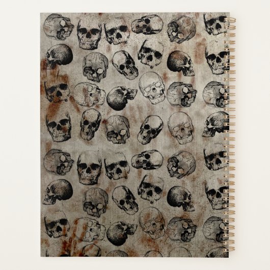 Skulls Monogram met verdringingsproblemen Planner (Achterkant)