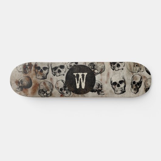 Skulls Monogram met verdringingsproblemen Skateboard (Horizontaal)