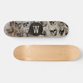 Skulls Monogram met verdringingsproblemen Skateboard (Horizontaal)