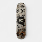 Skulls Monogram met verdringingsproblemen Skateboard (Voorkant)