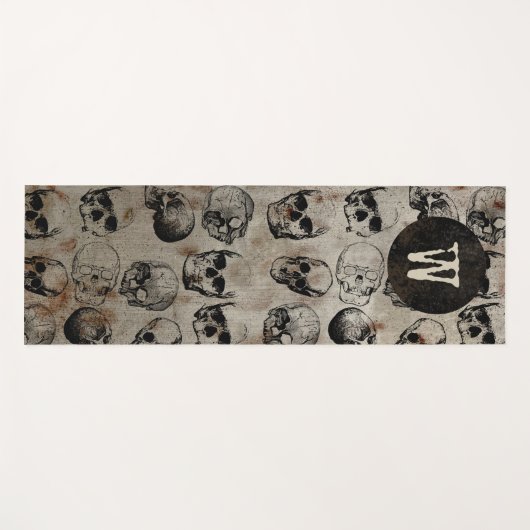 Skulls Monogram met verdringingsproblemen Yogamat (Voorkant (horizontaal))