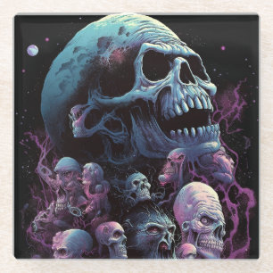 Skulls Monsters Horror Art Glazen Onderzetter