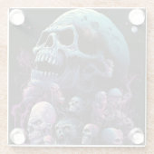 Skulls Monsters Horror Art Glazen Onderzetter (Achterkant)