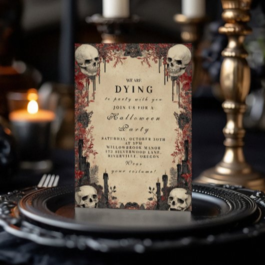 Skulls onder Rozen spookachtig feest Kaart