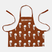 Skulls op bruin gebruik schort (Voorkant)