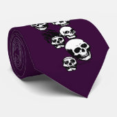 Skulls Paars Stropdas (Opgerold)