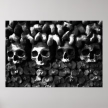 Skulls - Paris Catacombs, zwart-witversie