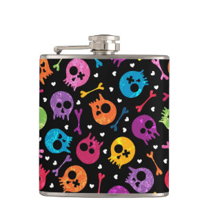 Skulls-patroon Heupfles