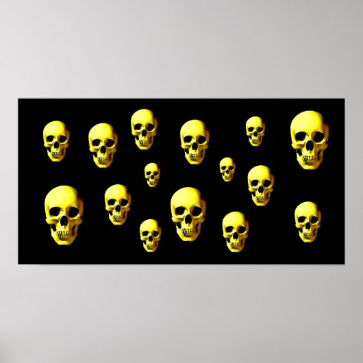 Skulls Pop Art Print Poster - Skull Posters Prints (Voorkant)