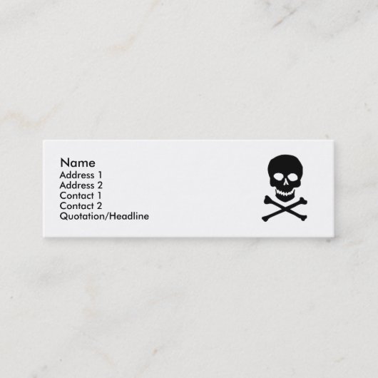 Skulls Profile Cards Mini Visitekaartje (Voorkant)