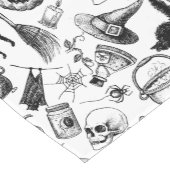 Skulls Pumpkins Broomsticks Bats Halloween Korte Tafelloper (Hoek)