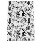 Skulls Pumpkins Broomsticks Bats Halloween Medium Cadeauzakje (Achterkant)