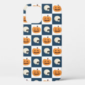 Skulls & Pumpkins Checks Case-Mate iPhone Case (Achterkant)