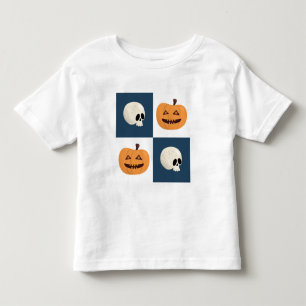 Skulls & Pumpkins Checks Kinder Shirts
