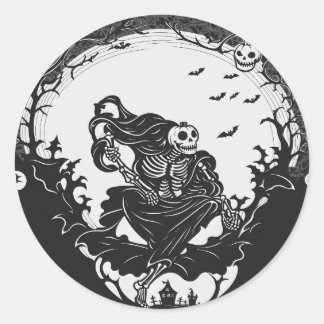 Skulls & Pumpkins: het perfecte Halloween-duo Ronde Sticker