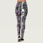 Skulls & Purple Flowers Leggings (Achterkant)
