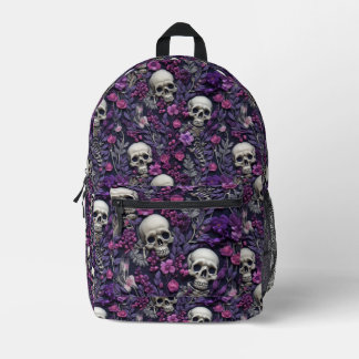 Skulls & Purple Flowers Rugzak