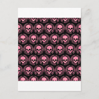  Skulls roze en zwart Briefkaart
