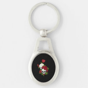 Skulls Rozen Día de Muertos Sleutelhanger