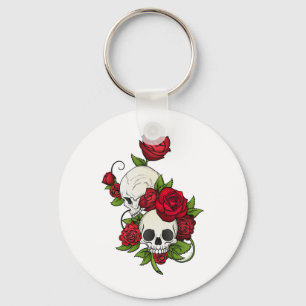 Skulls Rozen Día de Muertos Sleutelhanger