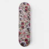 Skulls Rozen en Pink Disco Balls Skateboard (Voorkant)
