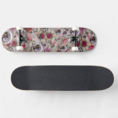 Skulls Rozen en Pink Disco Balls Skateboard (Horizontaal)