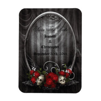 Skulls & Rozen Gothic Save The Date Trouwmagneet Magneet