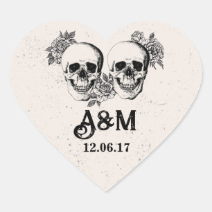 Skulls Rustieke Scroll Rozen Stickers Labels