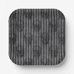 Skulls & Stripes Halloween Papier Borden Papieren Bordje