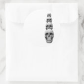 Skulls - verticaal ronde sticker (Tas)