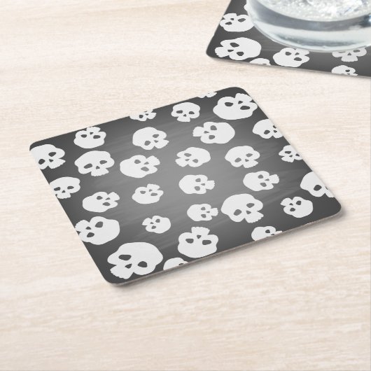 Skulls Vierkante Kartonnen Onderzetter (Schuin)