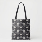 Skulls Zwart en Grijs Canvas tas (Voorkant)