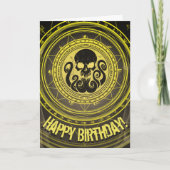 Skullthulhu Carte Jaune d'anniversaire effrayante (Devant)