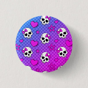 Skully Pop Kawaii Ronde Button 3,2 Cm