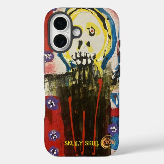 Skully Skull IPhone 16 Hoesje (Achterkant)