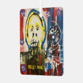 Skully Skull Metal Car Ornament (Voorkant links)