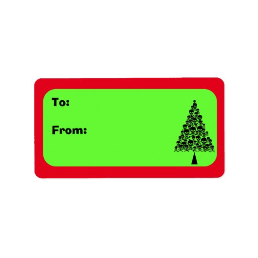 Skully Xmas Tree Etiket (Voorkant)