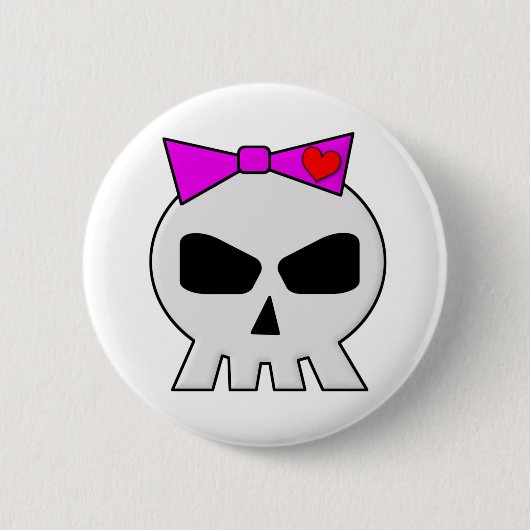 SkullyBow-220 Ronde Button 5,7 Cm (Voorkant)