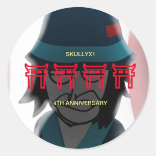 Skullyx1 4e Ann Ronde Sticker